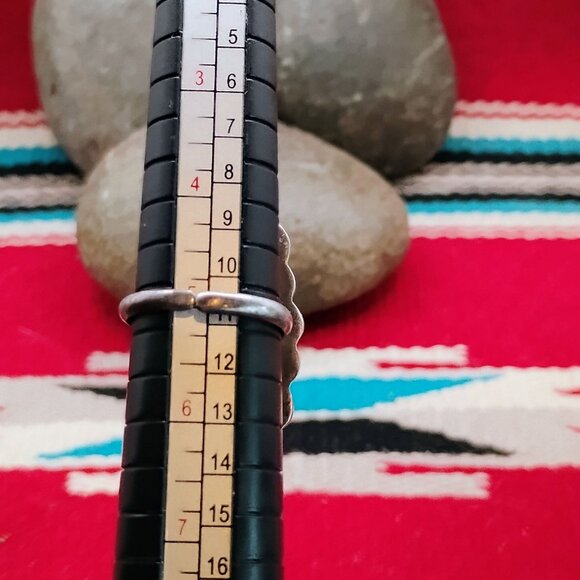 Vintage Mexico Silver Adjustable Black Onyx Ring Intricate Scroll Design Unisex - Picture 4 of 7